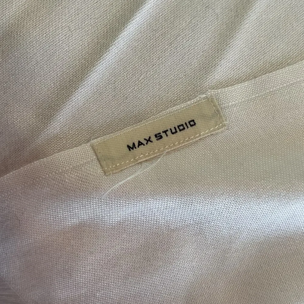 Max Studio Fringe Scarf White 72 x 20